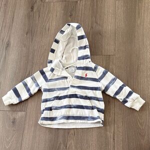 Ralph Lauren Navy and White Striped Kids Hoodie